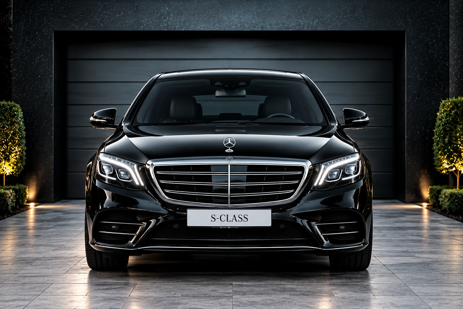 Black Mercedes-Benz S-Class chauffeur vehicle