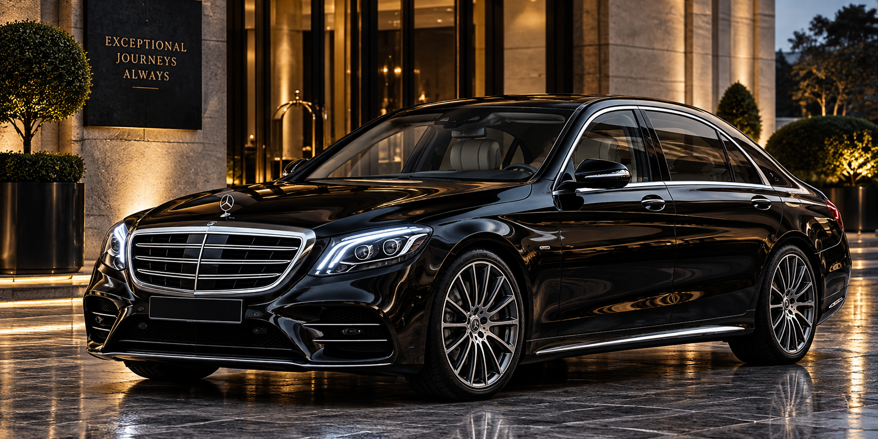 Luxury Mercedes-Benz S-Class in an elegant setting